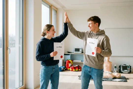 Erste-Hilfe-Kurs: Erfolgreiche Absolventen in Schwerin